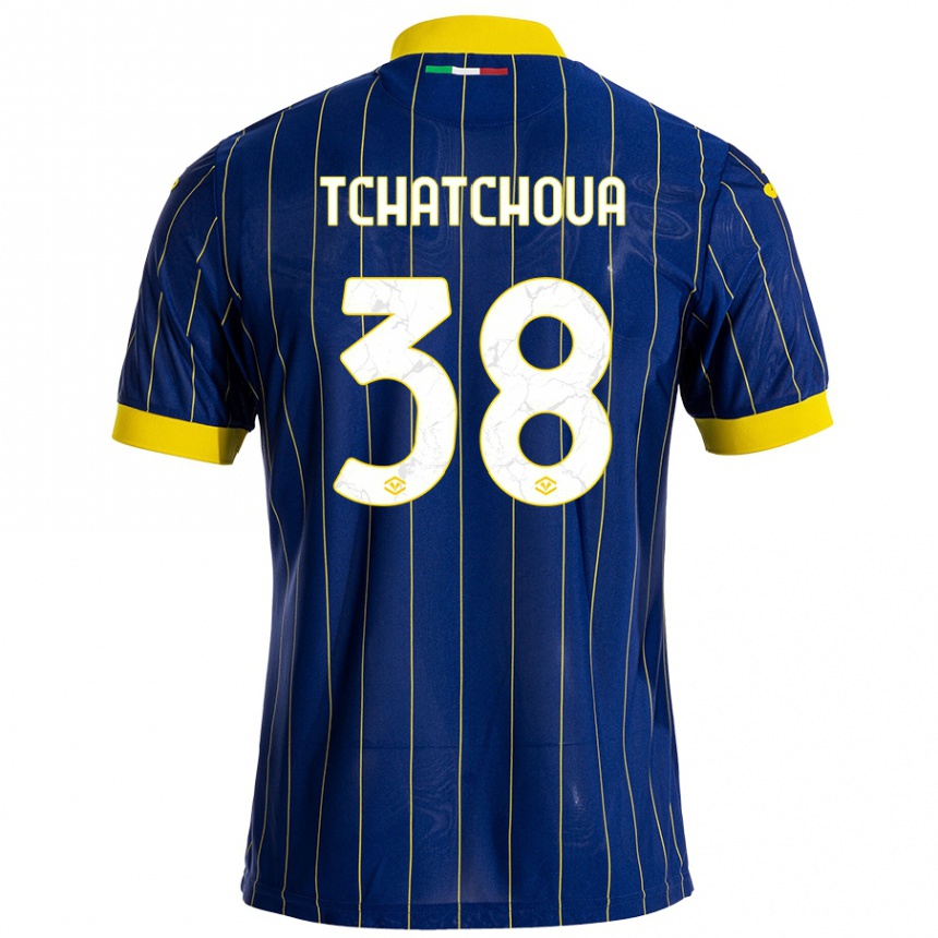 Femme Football Maillot Jackson Tchatchoua #38 Bleu Jaune Tenues Domicile 2024/25