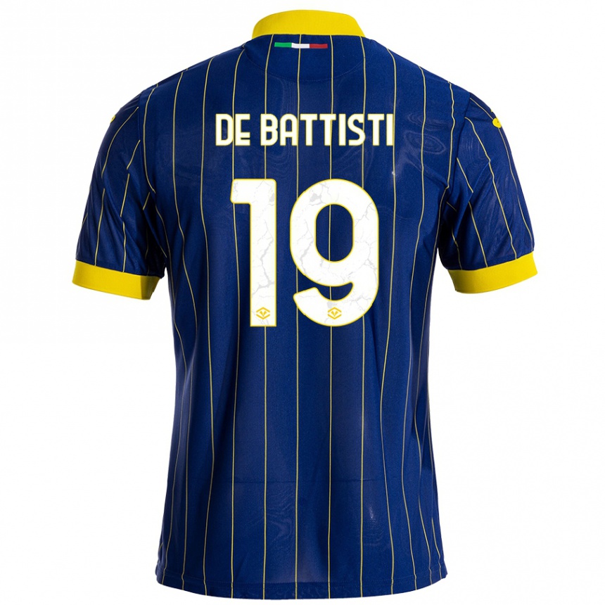 Femme Football Maillot Davide De Battisti #19 Bleu Jaune Tenues Domicile 2024/25