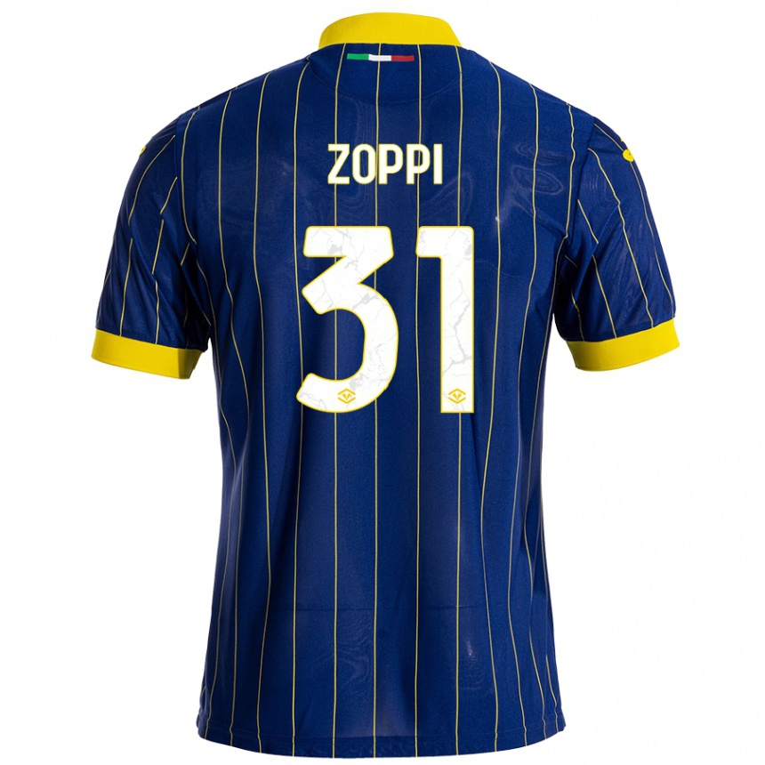 Femme Football Maillot Sofia Zoppi #31 Bleu Jaune Tenues Domicile 2024/25