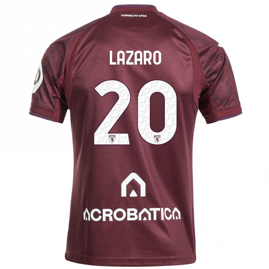 Femme Football Maillot Valentino Lazaro #20 Bordeaux Blanc Tenues Domicile 2024/25