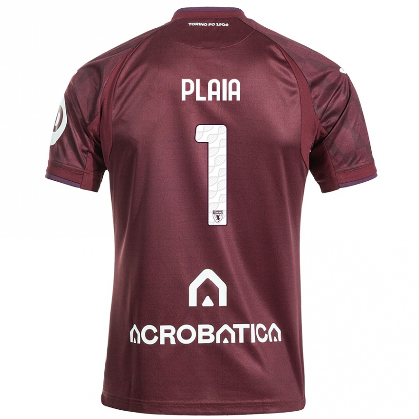 Femme Football Maillot Francesco Plaia #1 Bordeaux Blanc Tenues Domicile 2024/25