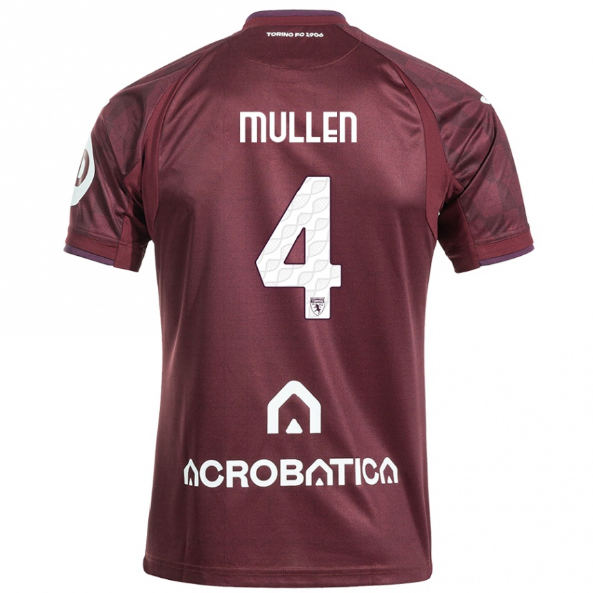 Femme Football Maillot Senan Mullen #4 Bordeaux Blanc Tenues Domicile 2024/25