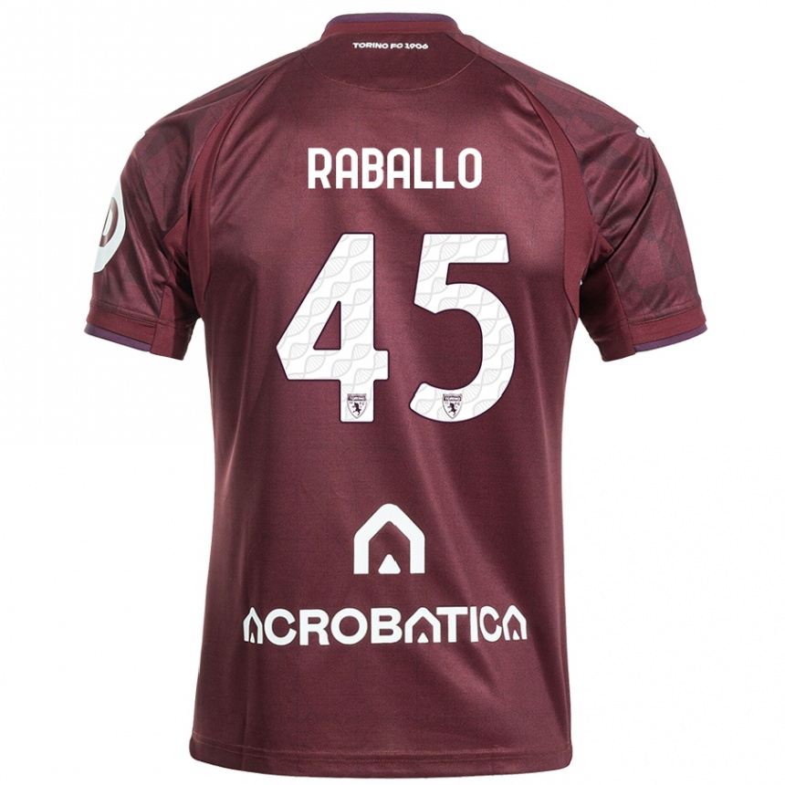 Femme Football Maillot Alessio Raballo #45 Bordeaux Blanc Tenues Domicile 2024/25