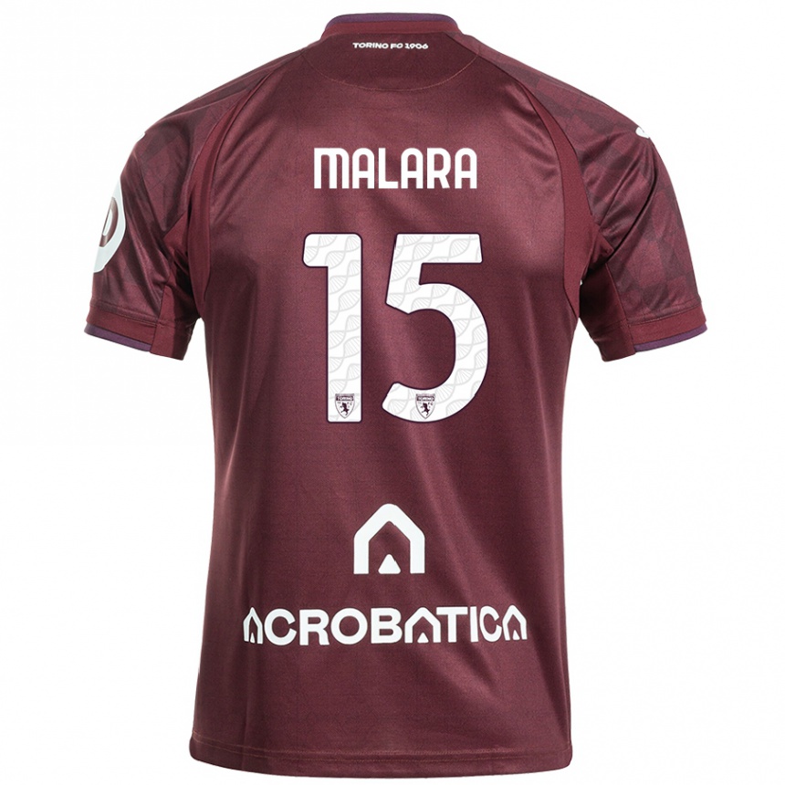 Femme Football Maillot Sara Malara #15 Bordeaux Blanc Tenues Domicile 2024/25