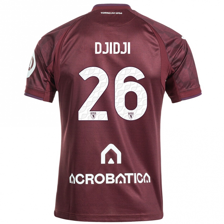 Femme Football Maillot Koffi Djidji #26 Bordeaux Blanc Tenues Domicile 2024/25