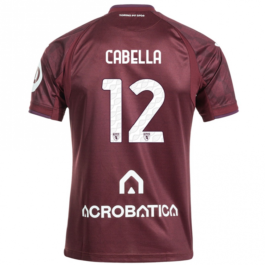 Femme Football Maillot Matteo Cabella #12 Bordeaux Blanc Tenues Domicile 2024/25