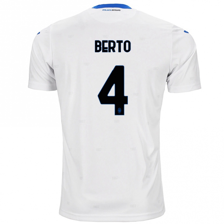 Femme Football Maillot Gabriele Berto #4 Blanc Tenues Extérieur 2024/25