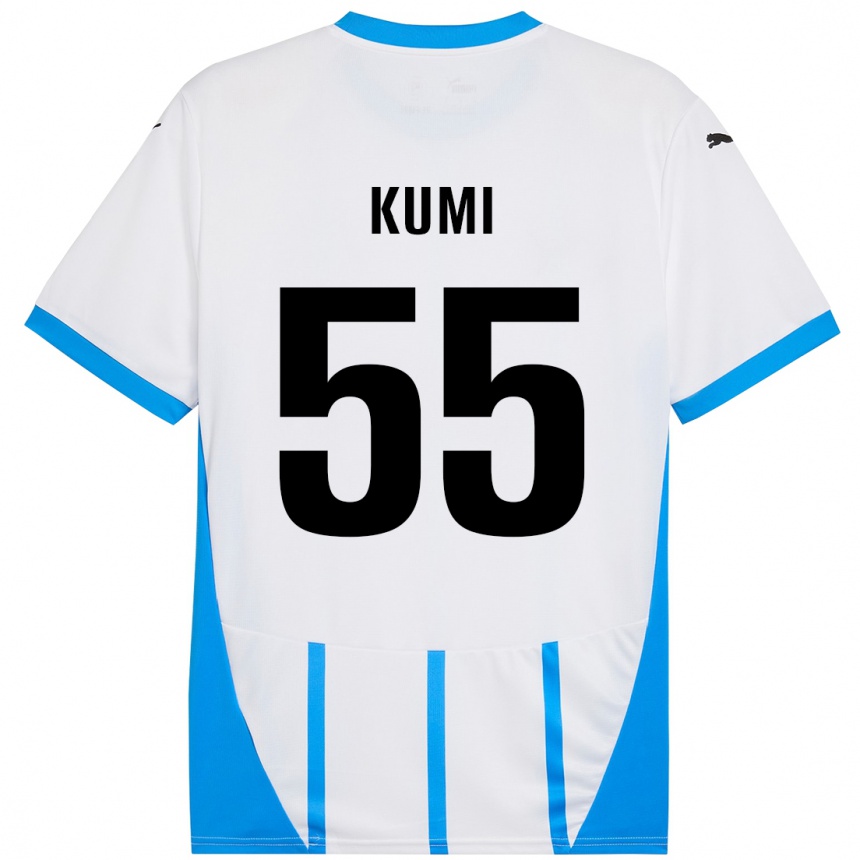 Femme Football Maillot Justin Kumi #55 Blanc Bleu Tenues Extérieur 2024/25