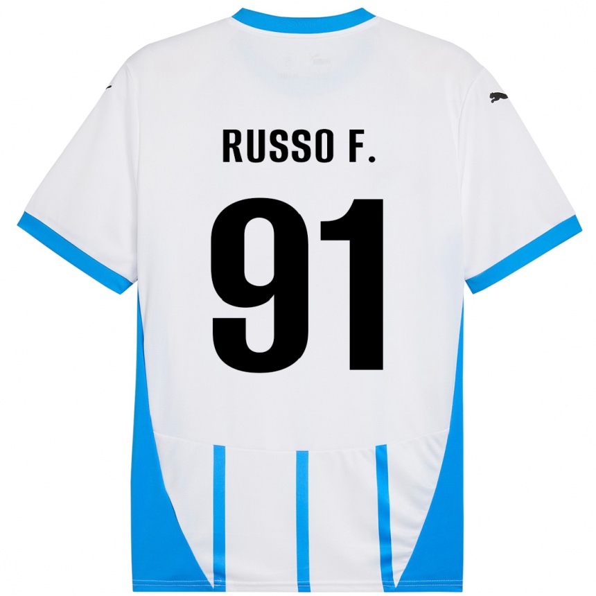 Femme Football Maillot Flavio Russo #91 Blanc Bleu Tenues Extérieur 2024/25