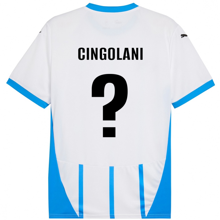 Femme Football Maillot Matteo Cingolani #0 Blanc Bleu Tenues Extérieur 2024/25