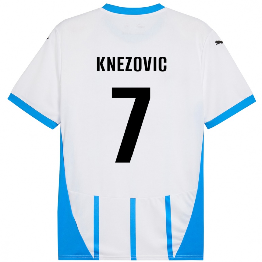 Femme Football Maillot Borna Knezovic #7 Blanc Bleu Tenues Extérieur 2024/25