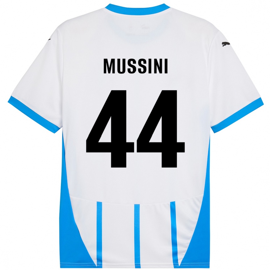 Femme Football Maillot Andrea Mussini #44 Blanc Bleu Tenues Extérieur 2024/25