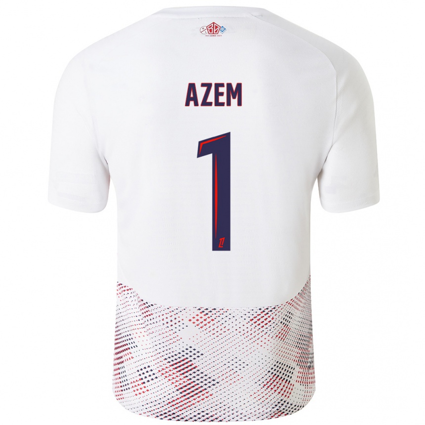 Femme Football Maillot Floriane Azem #1 Blanc Bleu Royal Tenues Extérieur 2024/25