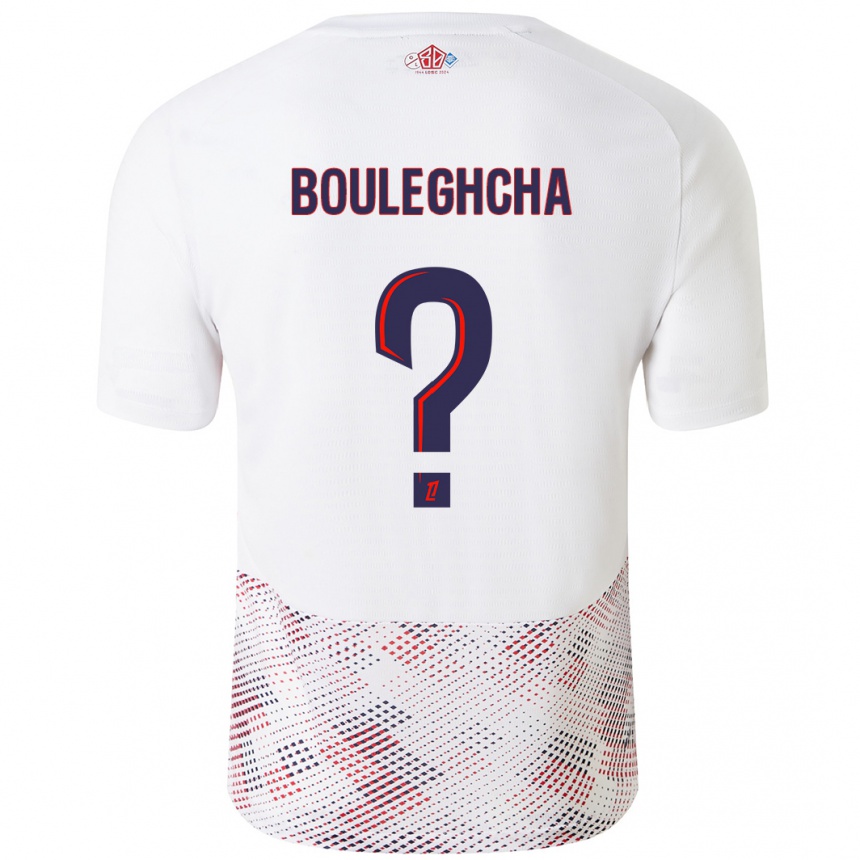 Femme Football Maillot Ismail Bouleghcha #0 Blanc Bleu Royal Tenues Extérieur 2024/25