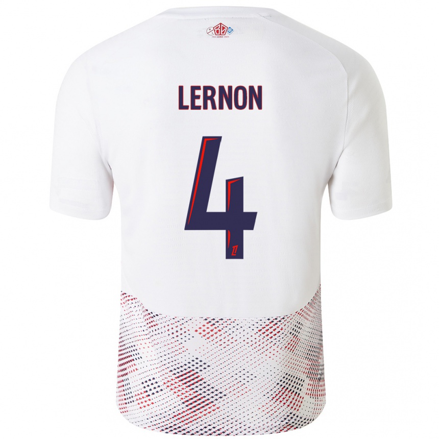 Femme Football Maillot Jessica Lernon #4 Blanc Bleu Royal Tenues Extérieur 2024/25