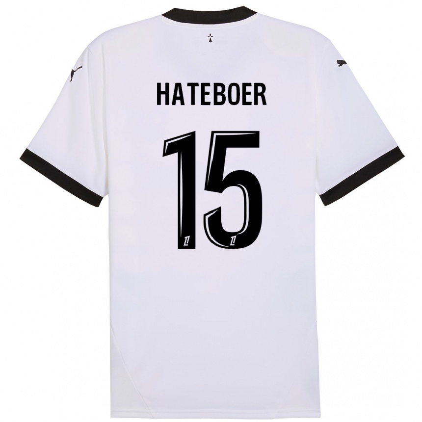 Femme Football Maillot Hans Hateboer #15 Blanc Noir Tenues Extérieur 2024/25