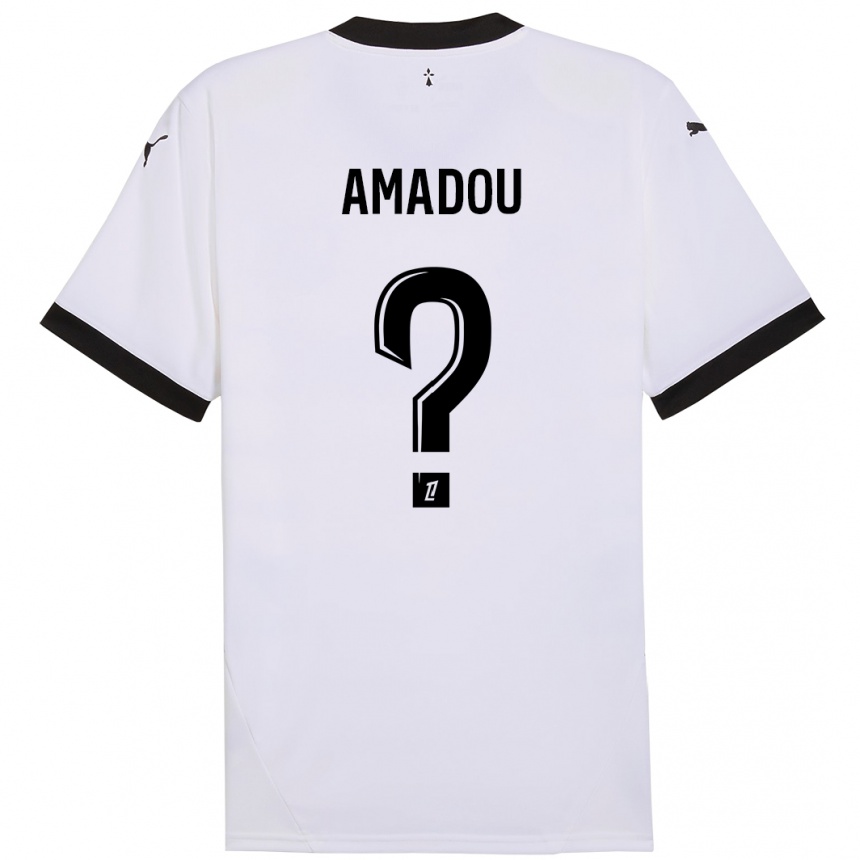 Femme Football Maillot Amadou Diallo #0 Blanc Noir Tenues Extérieur 2024/25