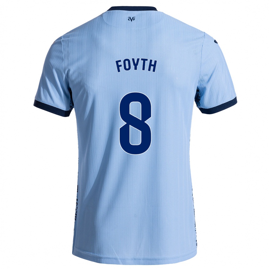 Femme Football Maillot Juan Foyth #8 Bleu Ciel Tenues Extérieur 2024/25