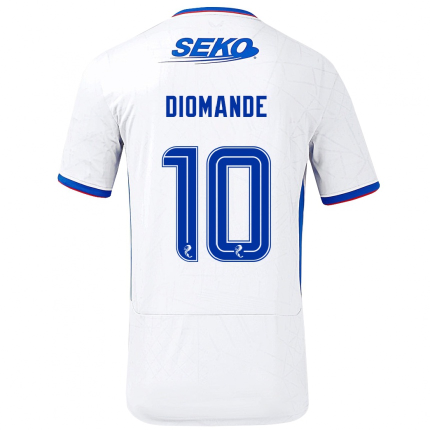 Femme Football Maillot Mohamed Diomandé #10 Blanc Bleu Tenues Extérieur 2024/25