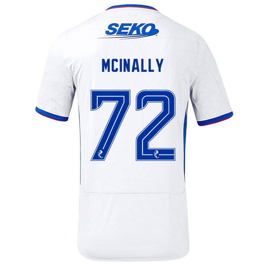 Femme Football Maillot Darren Mcinally #72 Blanc Bleu Tenues Extérieur 2024/25