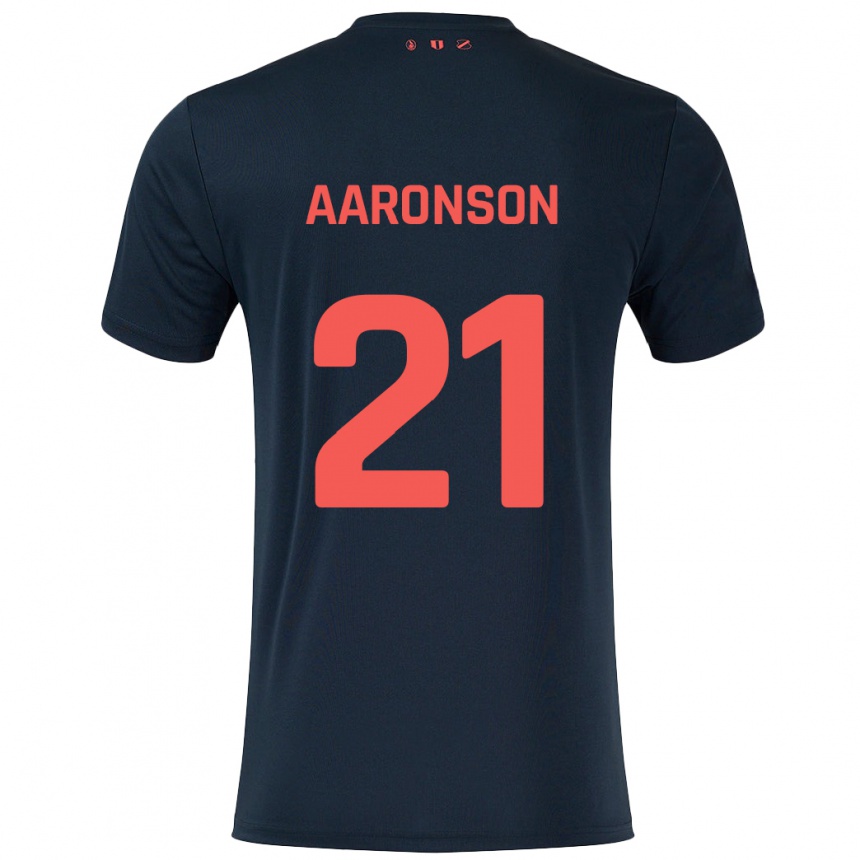 Femme Football Maillot Paxten Aaronson #21 Noir Rouge Tenues Extérieur 2024/25