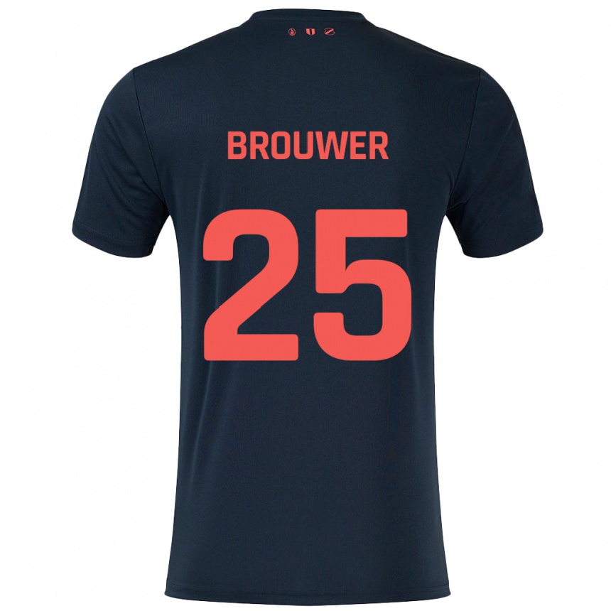 Femme Football Maillot Michael Brouwer #25 Noir Rouge Tenues Extérieur 2024/25