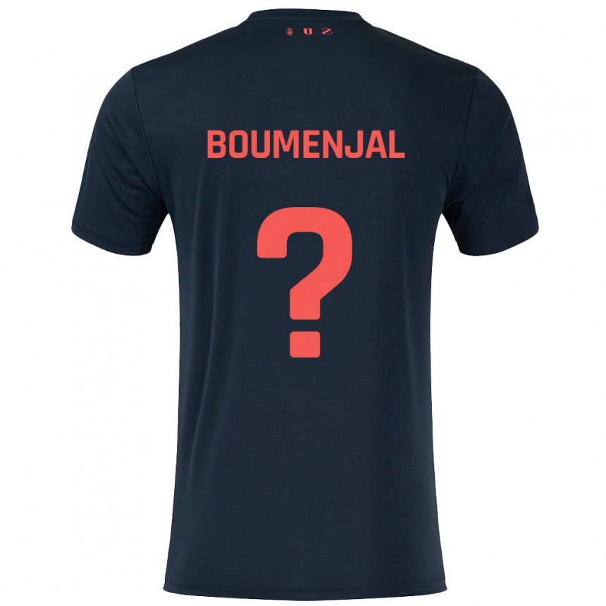 Femme Football Maillot Achraf Boumenjal #0 Noir Rouge Tenues Extérieur 2024/25