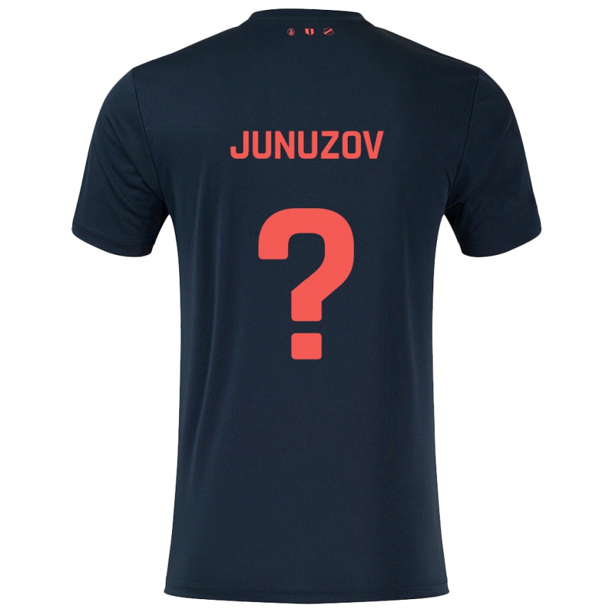 Femme Football Maillot Melih Junuzov #0 Noir Rouge Tenues Extérieur 2024/25