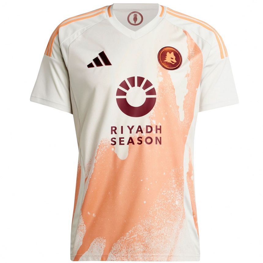 Femme Football Maillot Leandro Paredes #16 Crème Blanc Orange Tenues Extérieur 2024/25