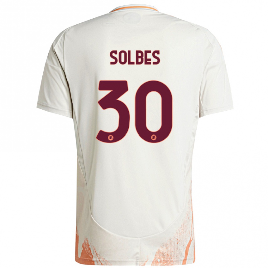 Femme Football Maillot Ricardo Solbes #30 Crème Blanc Orange Tenues Extérieur 2024/25