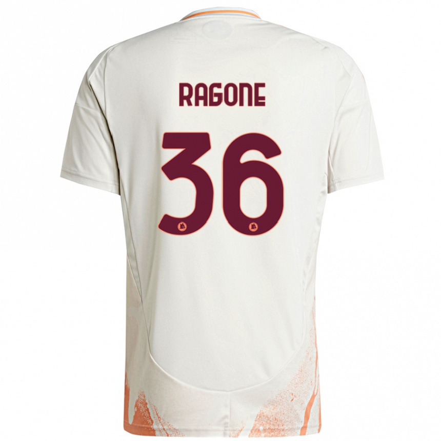 Femme Football Maillot Diego Ragone #36 Crème Blanc Orange Tenues Extérieur 2024/25