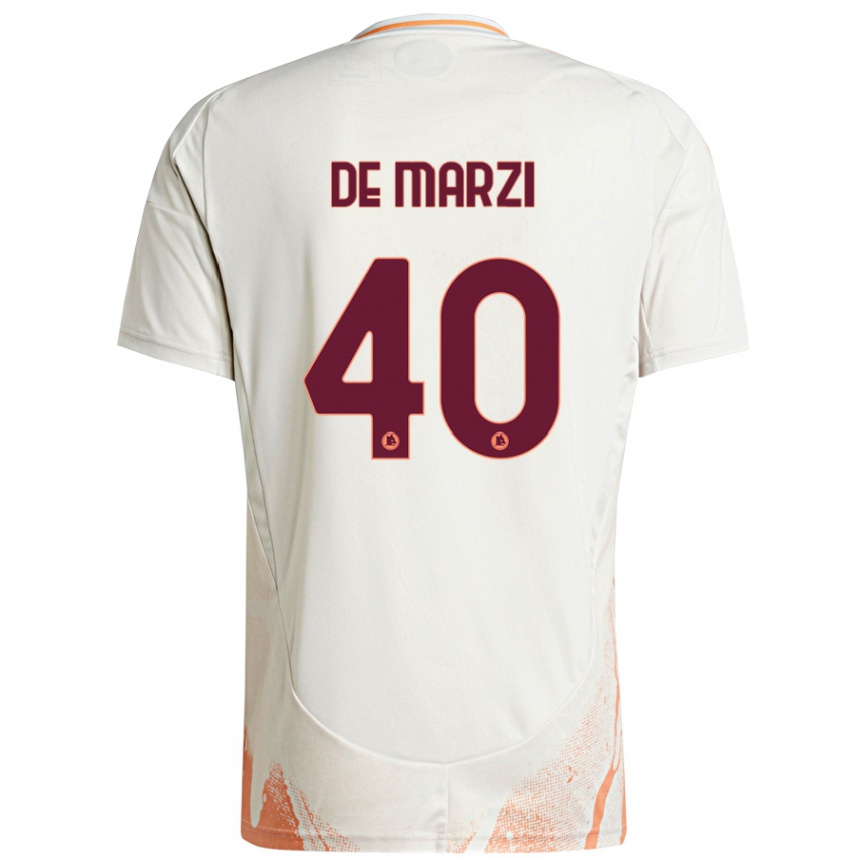 Femme Football Maillot Giorgio De Marzi #40 Crème Blanc Orange Tenues Extérieur 2024/25