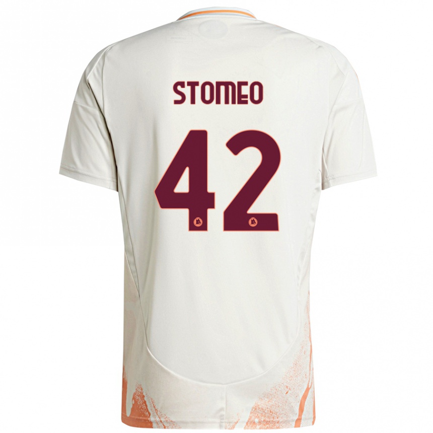 Femme Football Maillot Giorgio Stomeo #42 Crème Blanc Orange Tenues Extérieur 2024/25