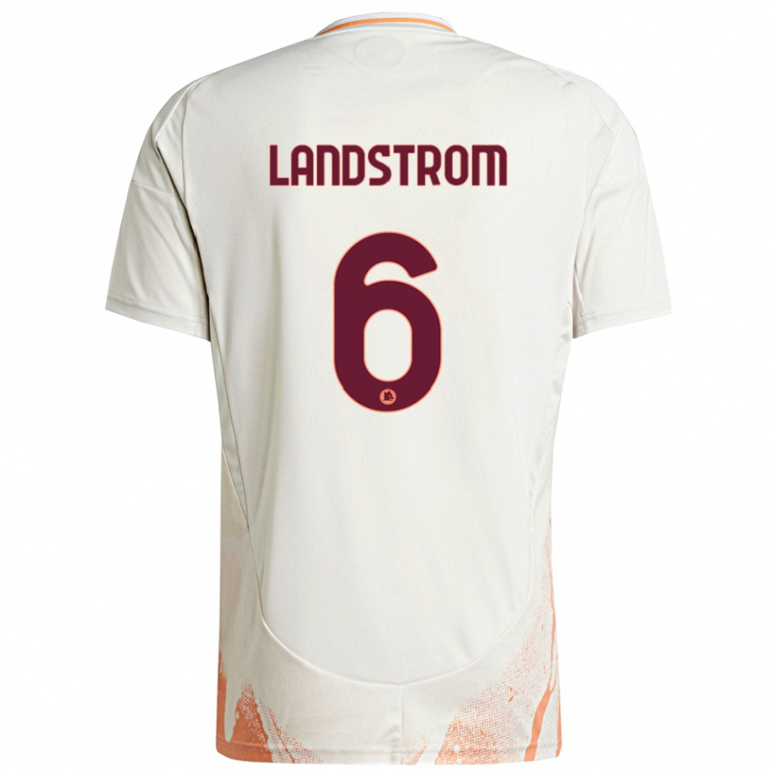 Femme Football Maillot Elin Landstrom #6 Crème Blanc Orange Tenues Extérieur 2024/25