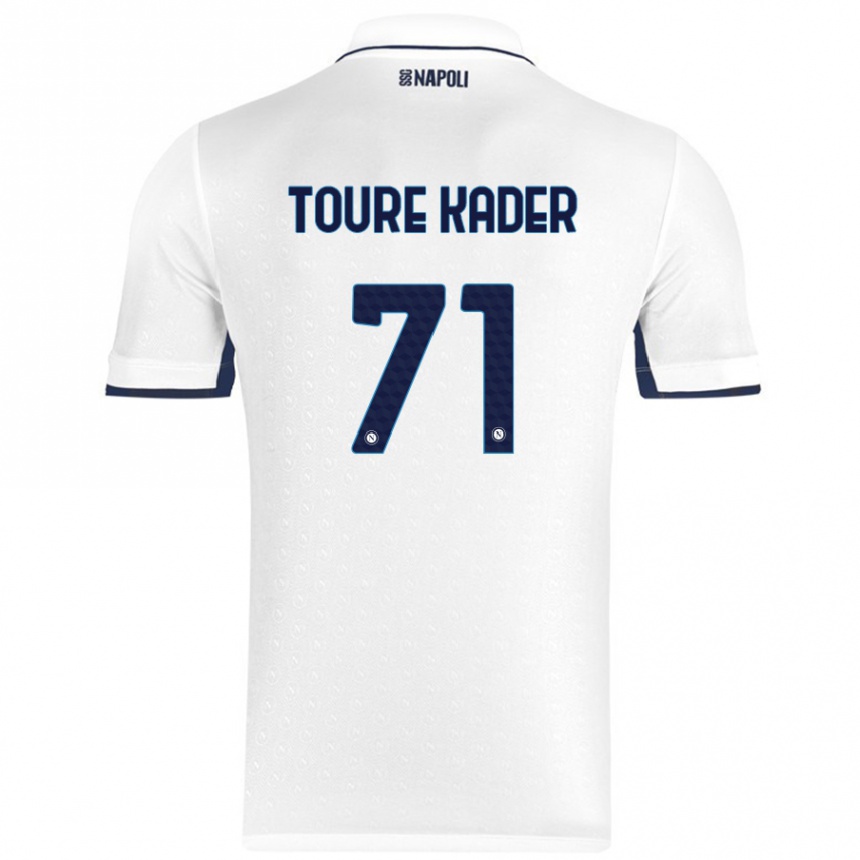 Femme Football Maillot Aziz Toure Kader #71 Blanc Bleu Royal Tenues Extérieur 2024/25