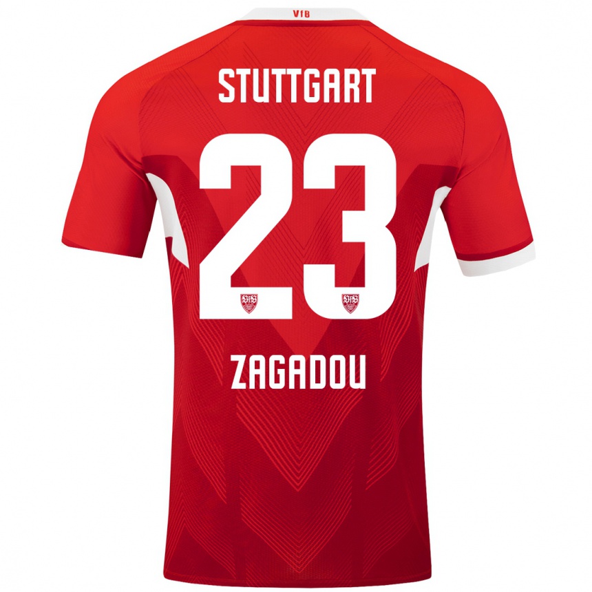 Femme Football Maillot Dan-Axel Zagadou #23 Blanc Rouge Tenues Extérieur 2024/25