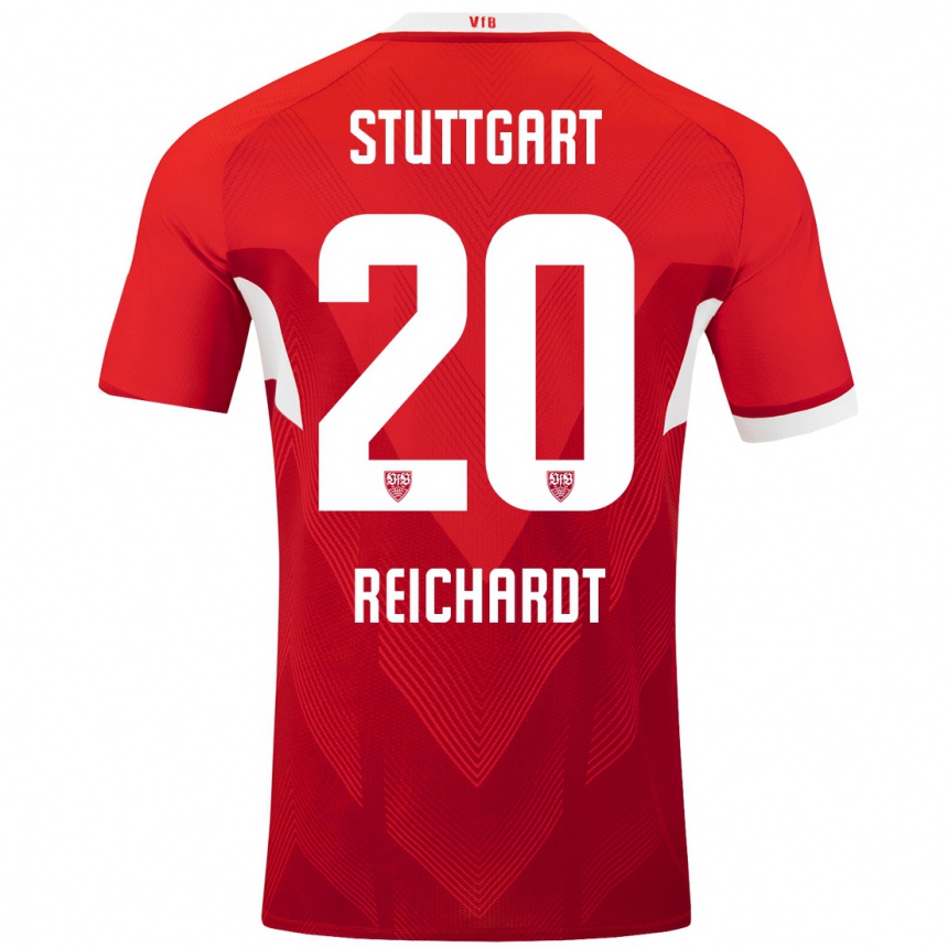 Femme Football Maillot Leon Reichardt #20 Blanc Rouge Tenues Extérieur 2024/25