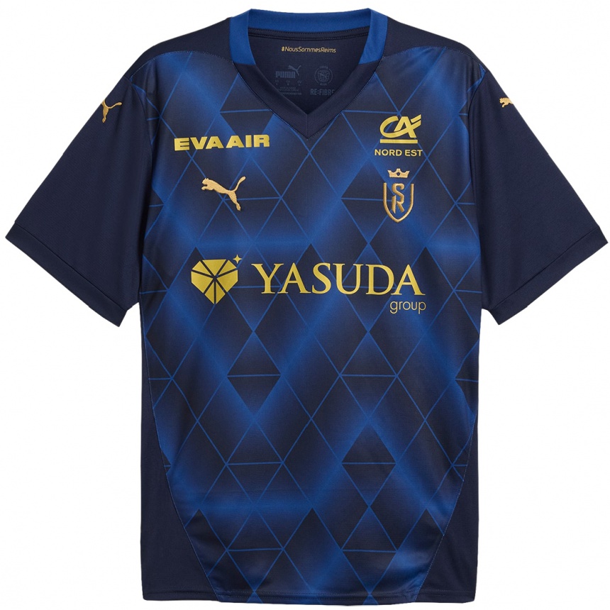 Femme Football Maillot Valentin Atangana Edoa #6 Bleu Marine Doré Tenues Extérieur 2024/25