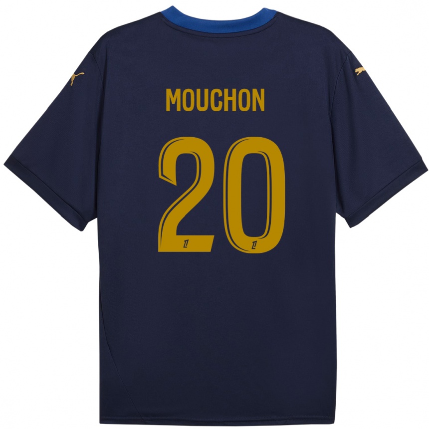 Femme Football Maillot Noemie Mouchon #20 Bleu Marine Doré Tenues Extérieur 2024/25