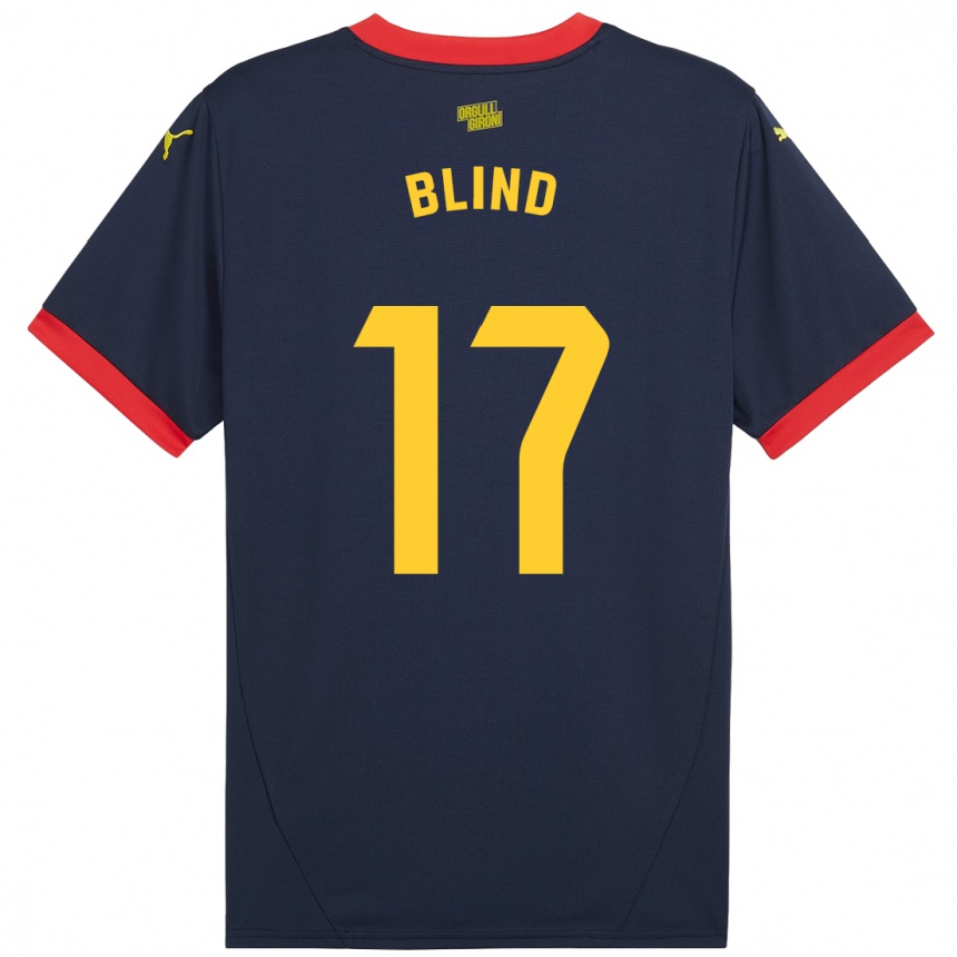 Femme Football Maillot Daley Blind #17 Bleu Marine Rouge Tenues Extérieur 2024/25