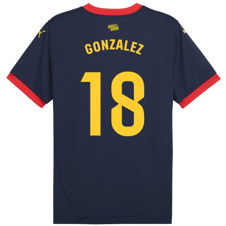 Femme Football Maillot Gerard Gonzalez #18 Bleu Marine Rouge Tenues Extérieur 2024/25