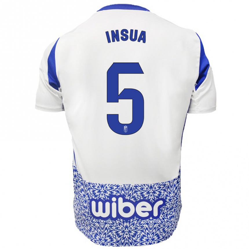 Femme Football Maillot Pablo Insua #5 Blanc Bleu Tenues Extérieur 2024/25