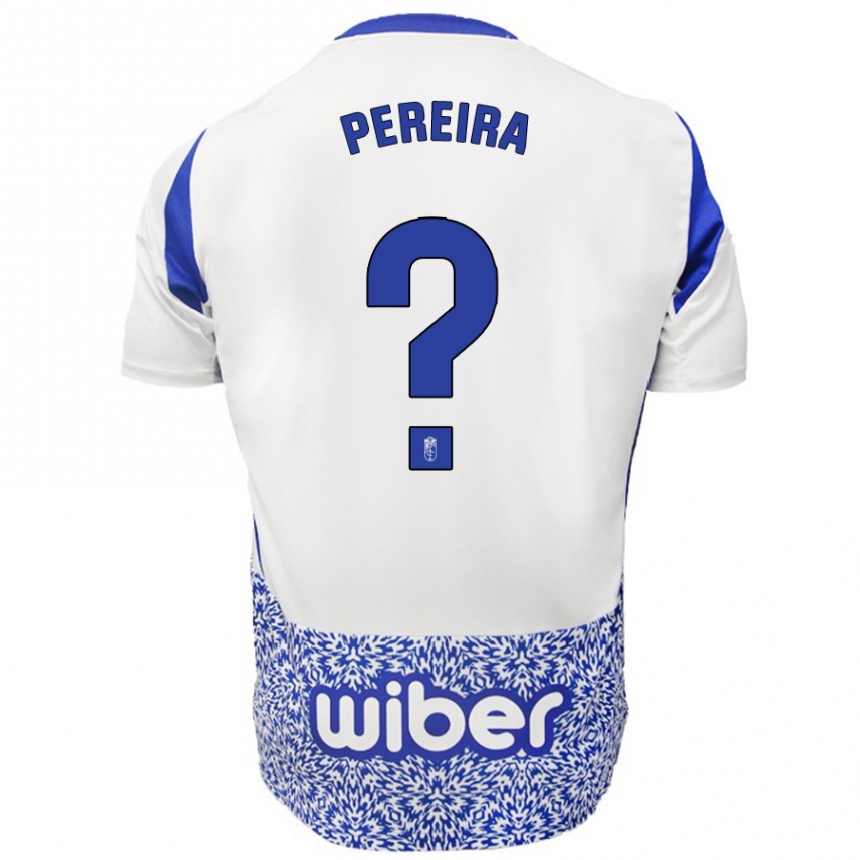 Femme Football Maillot João Pereira #0 Blanc Bleu Tenues Extérieur 2024/25