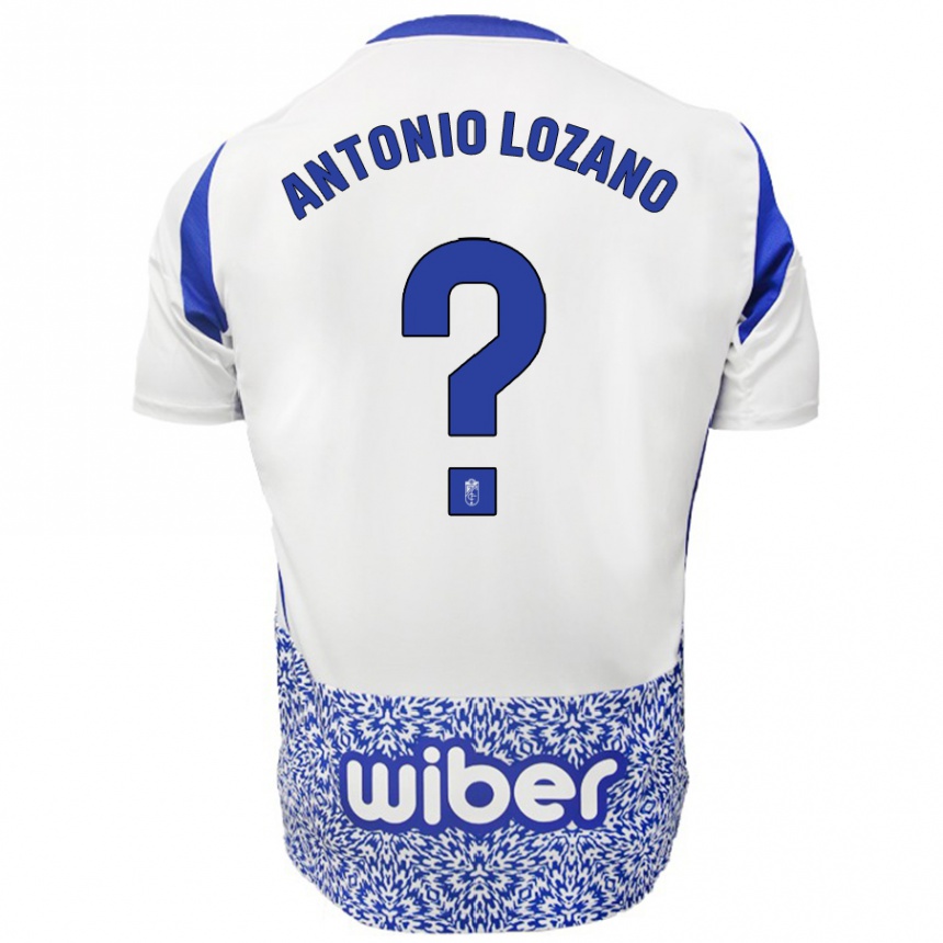 Femme Football Maillot José Antonio Lozano #0 Blanc Bleu Tenues Extérieur 2024/25