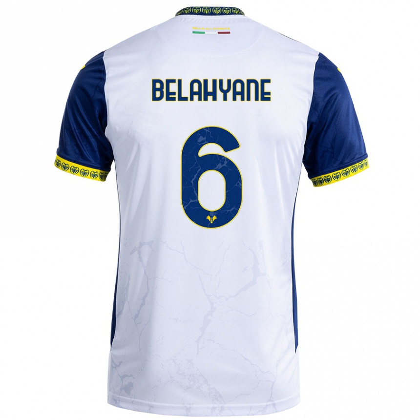 Femme Football Maillot Reda Belahyane #6 Blanc Bleu Tenues Extérieur 2024/25