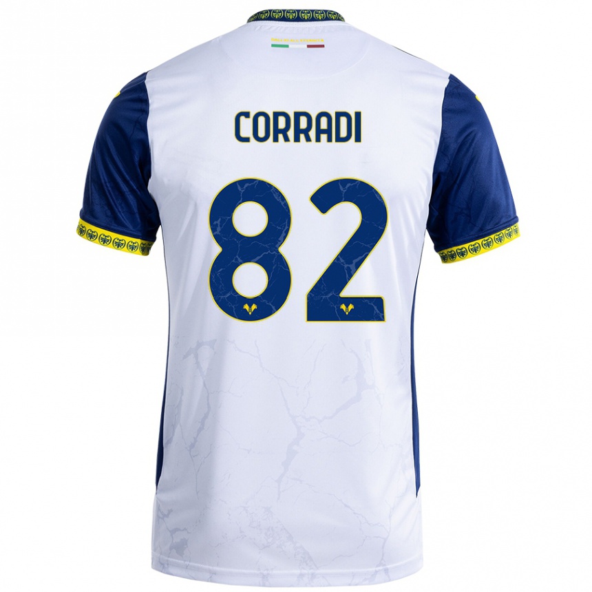 Femme Football Maillot Christian Corradi #82 Blanc Bleu Tenues Extérieur 2024/25