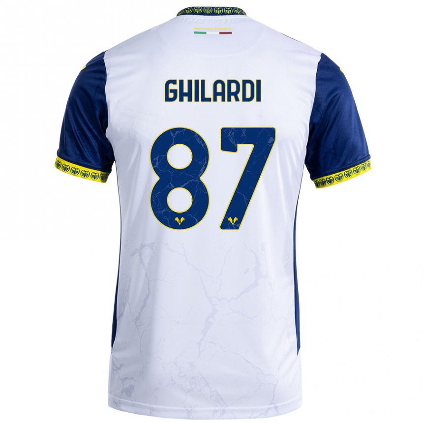 Femme Football Maillot Daniele Ghilardi #87 Blanc Bleu Tenues Extérieur 2024/25