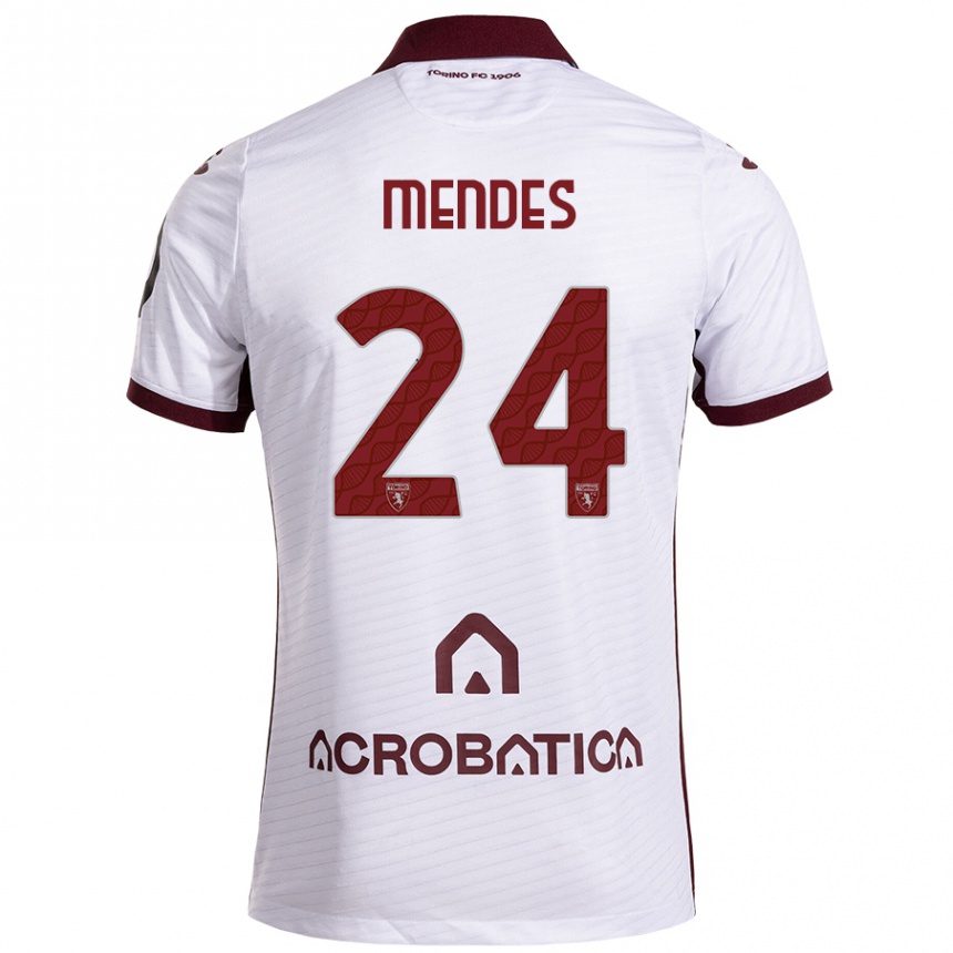 Femme Football Maillot Rodrigo Mendes #24 Blanc Marron Tenues Extérieur 2024/25