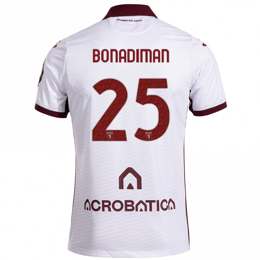 Femme Football Maillot Matteo Bonadiman #25 Blanc Marron Tenues Extérieur 2024/25