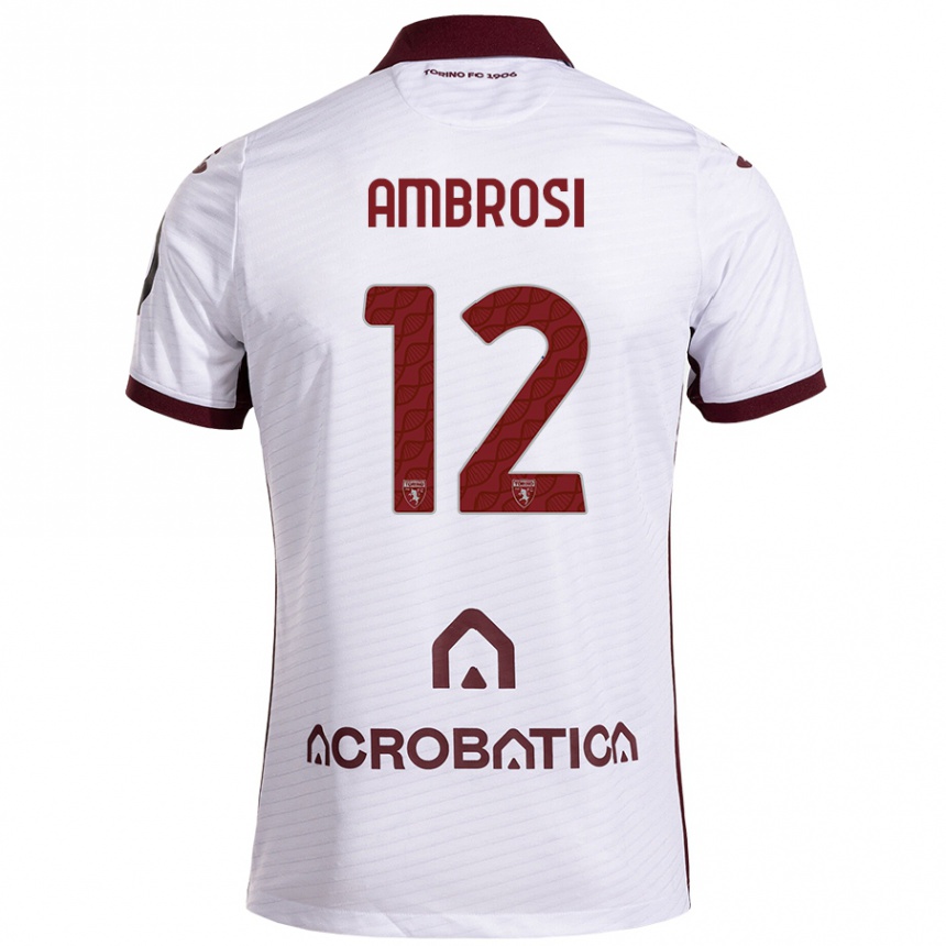 Femme Football Maillot Martina Ambrosi #12 Blanc Marron Tenues Extérieur 2024/25